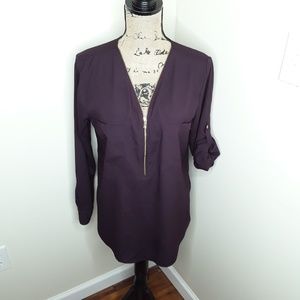 Calvin Klein burgundy Tunic Blouse Size Medium